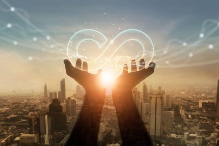 Businessman,Hold,Circular,Economy,Icon.,Sustainable,Strategy,Approach,To,Eliminate