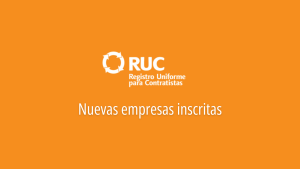 RUC nuevas empresas inscritas